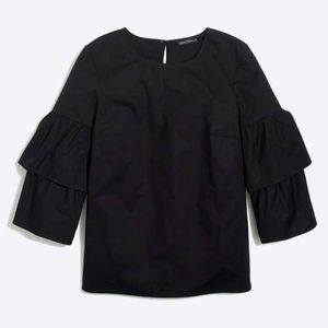 J. Crew Mercantile Tiered Bell Sleeve Stretch Top